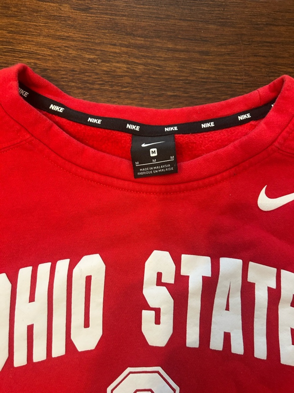 Nike Red and Gray Ohio State Crewneck Sweatshirt- boxy fit - Picture 2 of 2